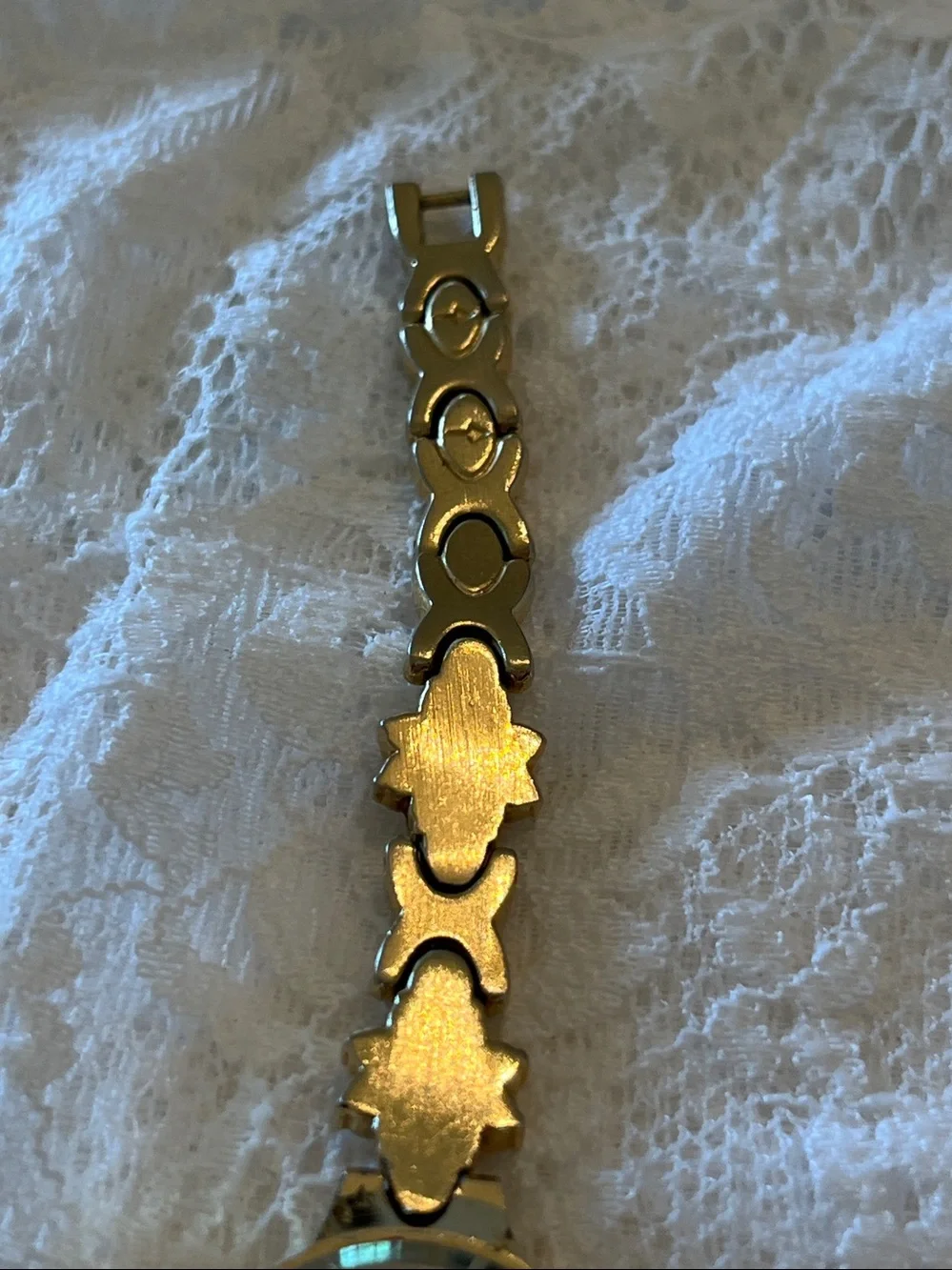 Gold-Tone Women’s Bracelet Watch with Pearl Accents